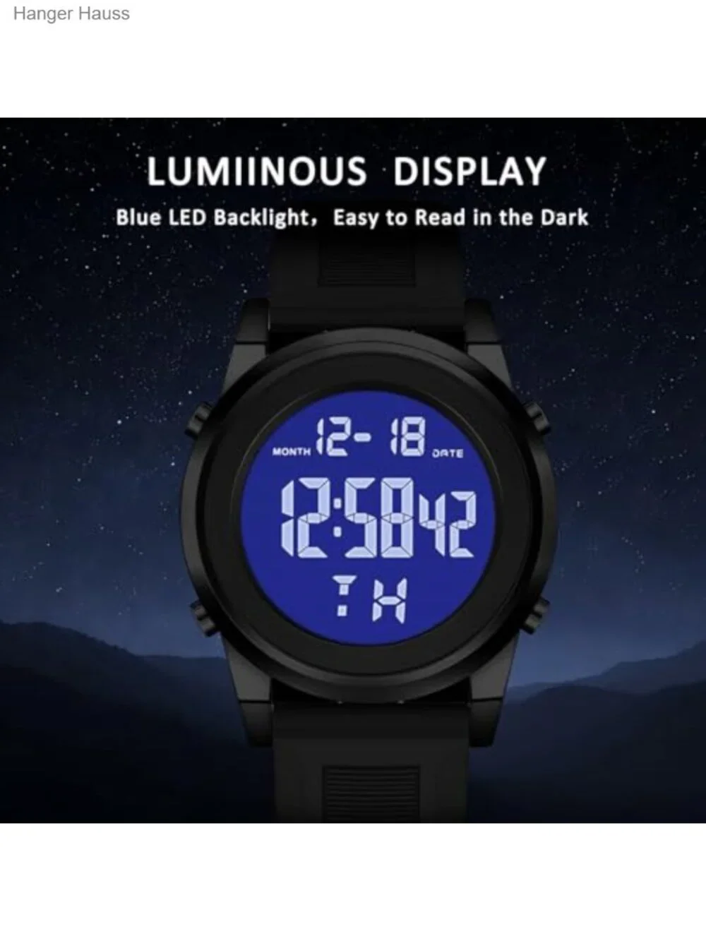 Men's Military Tactical Digital Sport Watch Waterproof LED Stopwatch